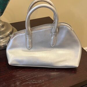 BCBGeneration Metallic Silver Satchel